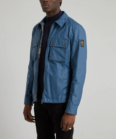 Shop Belstaff Dunstull Wax Jacket In Airforce Blue