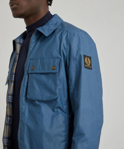Shop Belstaff Dunstull Wax Jacket In Airforce Blue