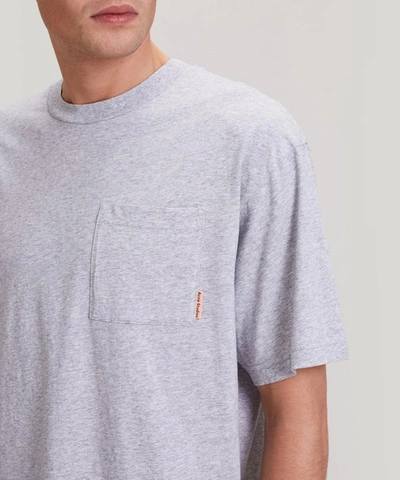 Shop Acne Studios Pink Label Pocket T-shirt In Pale Grey Melange
