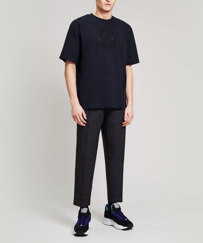 Shop Acne Studios Embroidered T-shirt In Navy