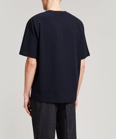 Shop Acne Studios Embroidered T-shirt In Navy