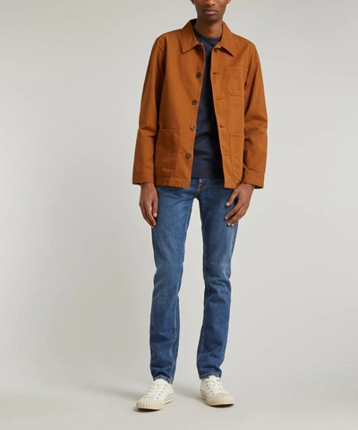 Shop Nudie Jeans Barney Canvas Workwear Jacket In Cinnamon