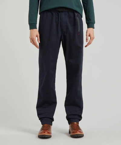 Shop Gramicci Belted Cotton Trousers In Double Navy