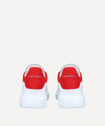Alexander Mcqueen Men White Low Top Sneakers With Contrasting Heel With Embossed Logo Lettering In L In White