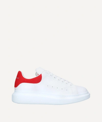 Alexander Mcqueen Men White Low Top Sneakers With Contrasting Heel With Embossed Logo Lettering In L In White