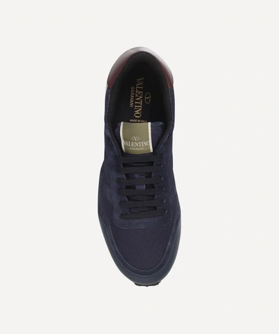 Shop Valentino Rockrunner Mesh Sneakers In Blue