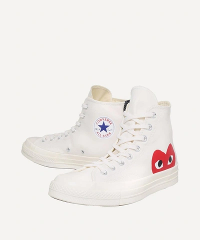 Shop Converse Comme Des Garcons Play X  Chuck Taylor Canvas Sneakers Hi In White