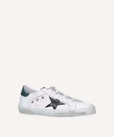 Shop Golden Goose Superstar Leather And Canvas Trainers - Size 9 In White