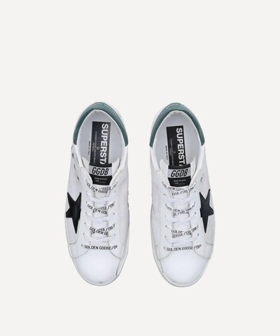 Shop Golden Goose Superstar Leather And Canvas Trainers - Size 9 In White