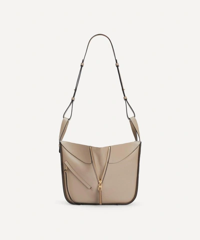 Loewe Small Hammock Drawstring Leather Bag In Sand