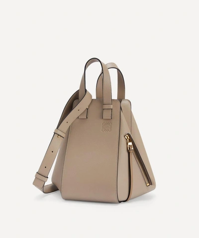 Loewe Small Hammock Drawstring Leather Bag In Sand