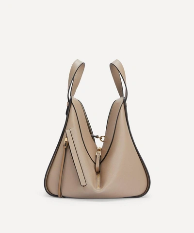Loewe Small Hammock Drawstring Leather Bag In Sand