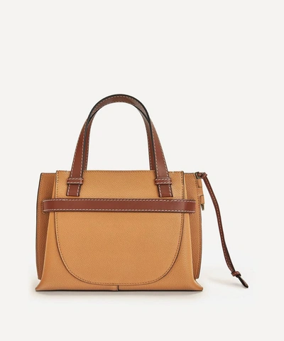 Shop Loewe Mini Gate Leather Shoulder Bag In Light Caramel