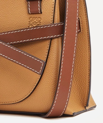 Shop Loewe Mini Gate Leather Shoulder Bag In Light Caramel