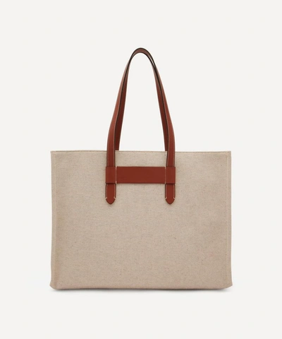 Shop Chloé Corita Kent Large Embroidered Cotton Canvas Tote Bag In Multi