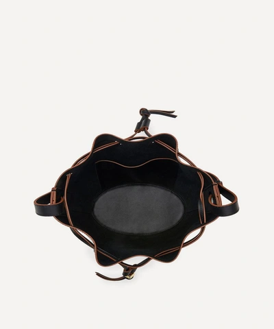 Shop Loewe Small Balloon Leather Bucket Bag In Black
