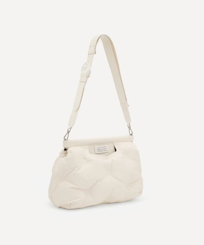 Shop Maison Margiela Glam Slam Medium Quilted Leather Shoulder Bag In White