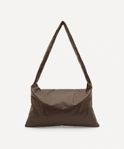 Shop Kassl Editions Small Square Oil Tote Bag In Dark Brown