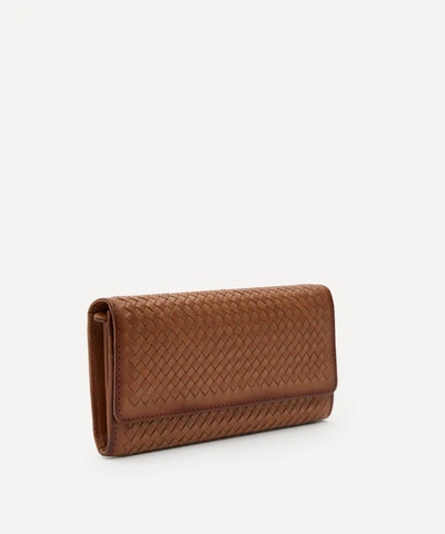 Shop Dragon Diffusion Interlaced Woven Leather Flap Wallet In British Tan
