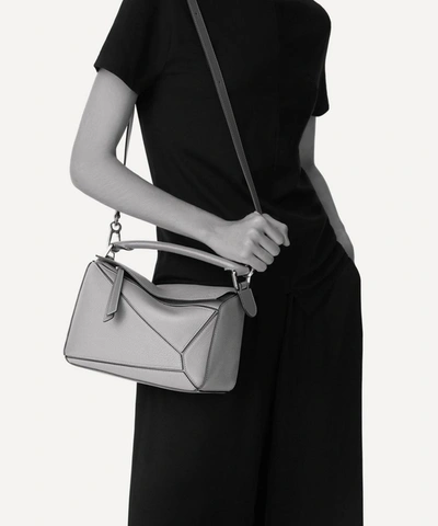 Shop Loewe Small Puzzle Leather Shoulder Bag In Berry