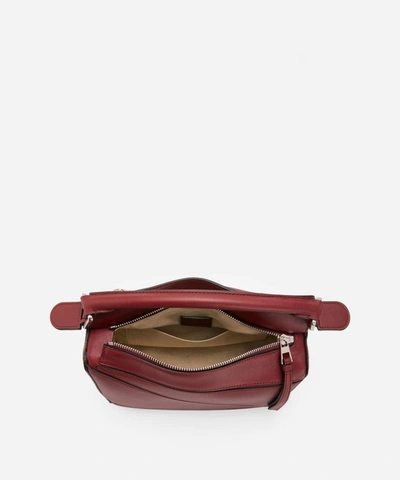 Shop Loewe Small Puzzle Leather Shoulder Bag In Berry