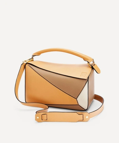 Shop Loewe Puzzle Leather Shoulder Bag In Warm Desert/mink