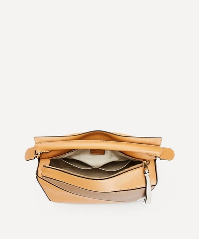 Shop Loewe Puzzle Leather Shoulder Bag In Warm Desert/mink