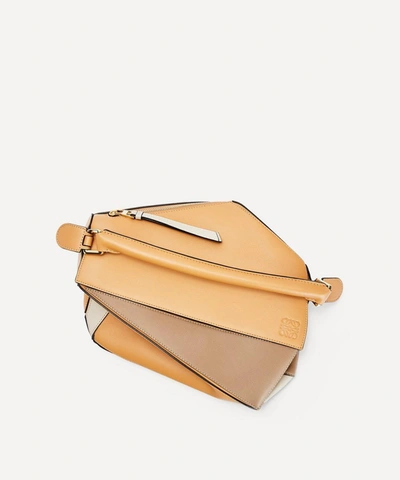 Shop Loewe Puzzle Leather Shoulder Bag In Warm Desert/mink