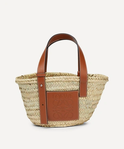 Shop Loewe Small Basket Bag In Natural/tan
