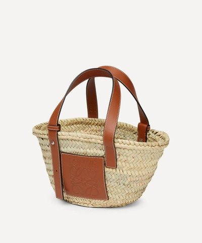 Shop Loewe Small Basket Bag In Natural/tan