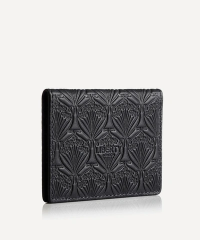 Shop Liberty London Iphis Embossed Leather Travel Card Holder In Black