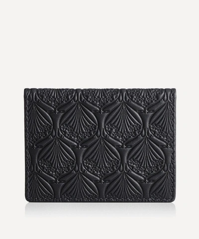 Shop Liberty London Iphis Embossed Leather Travel Card Holder In Black