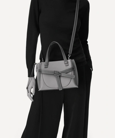 Loewe Gate White Ladies Mini Gate Top Handle Bag In Light Oat