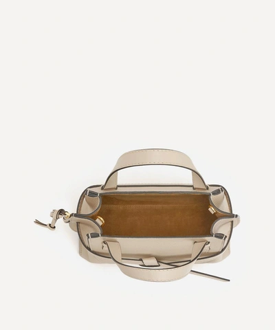 Shop Loewe Mini Gate Leather Shoulder Bag In Light Oat