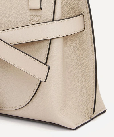 Shop Loewe Mini Gate Leather Shoulder Bag In Light Oat