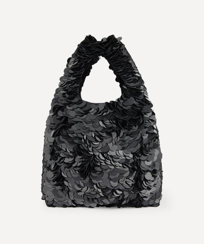 Shop Anya Hindmarch Anya Brands Coke Zero Sequin Tote Bag In Black