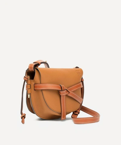 Loewe Gate Small Color Block Leather Bag In Light Caramel/pecan
