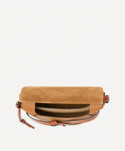 Loewe Gate Small Color Block Leather Bag In Light Caramel/pecan