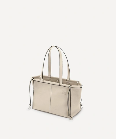Shop Loewe Small Cushion Leather Tote Bag In Light Oat