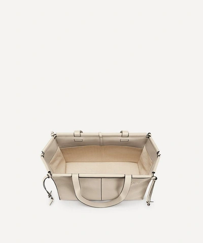 Shop Loewe Small Cushion Leather Tote Bag In Light Oat
