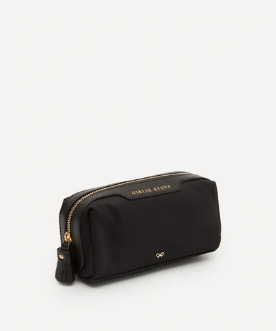 Shop Anya Hindmarch Girlie Stuff Recycled Nylon Pouch In Black