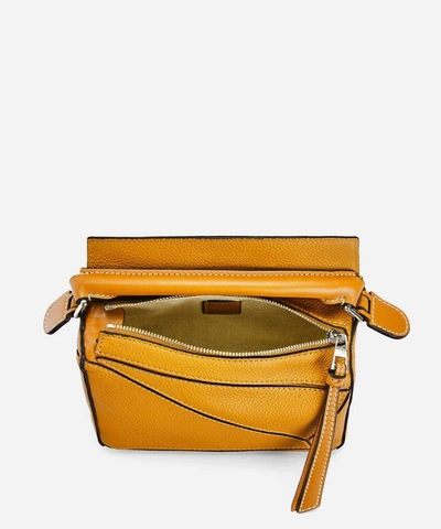 Loewe Mini Puzzle Leather Shoulder Bag In Sunflower Yellow