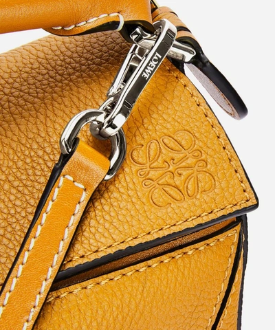 Loewe Mini Puzzle Leather Shoulder Bag In Sunflower Yellow