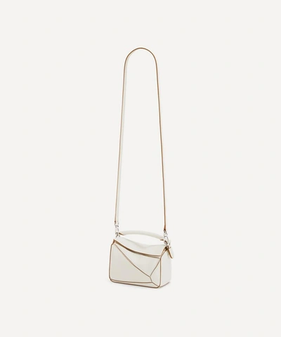 Shop Loewe Mini Puzzle Leather Shoulder Bag In Sand