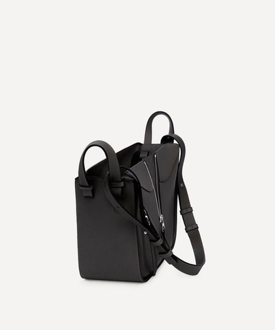 Shop Loewe Small Hammock Leather Bag In Black