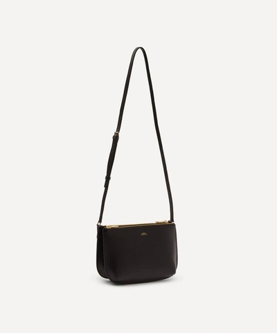 Shop Apc Sarah Leather Cross-body Bag In Noir