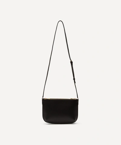 Shop Apc Sarah Leather Cross-body Bag In Noir