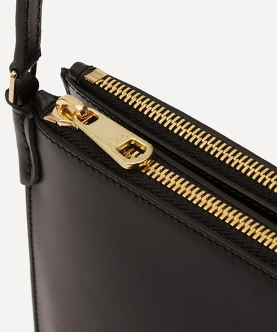 Shop Apc Sarah Leather Cross-body Bag In Noir