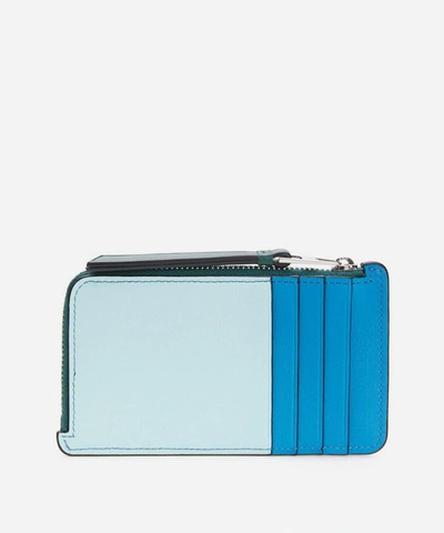 Shop Loewe Leather Multicolour Coin Card Holder In Mint/multicolour