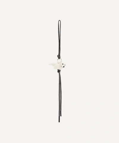 Loewe Seal Felt And Leather Bag Charm In Black